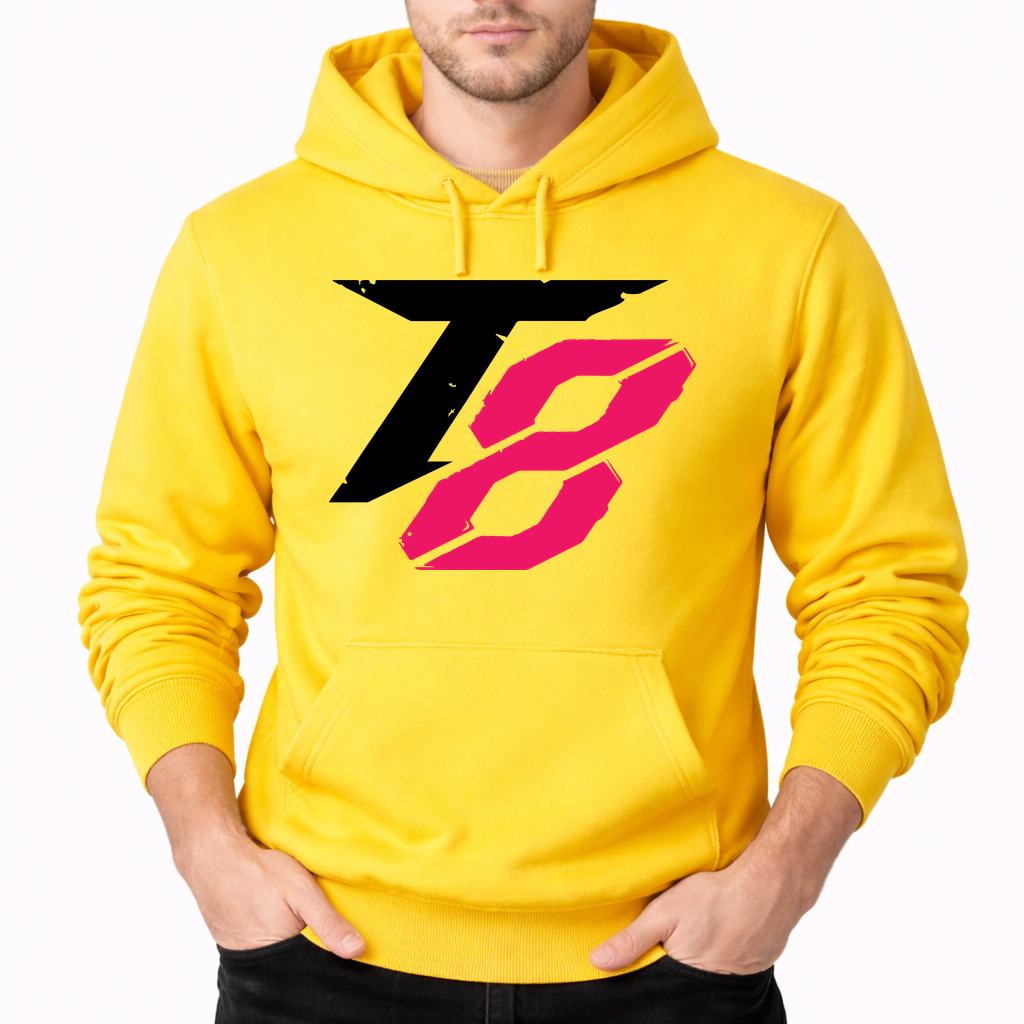Men's Tekken 8 Black Logo Pullover Hoodie - Yellow