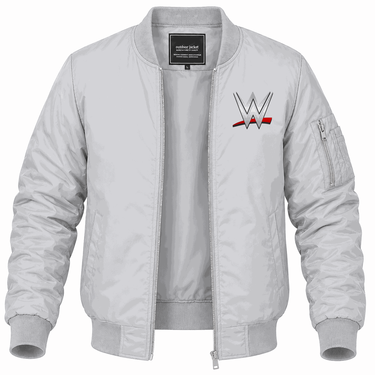 Men's WWE Wrestling Lightweight Bomber Jacket - Gray