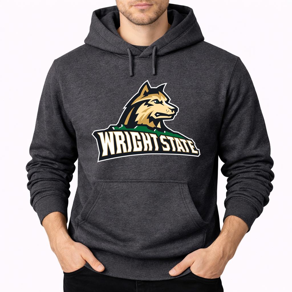 Men's Wright State Raiders Pullover Hoodie - Charcoal