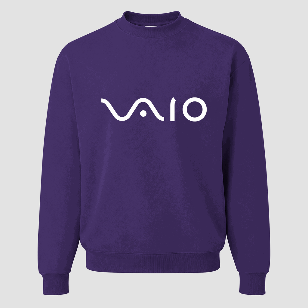 Men's Sony VAIO White Logo Crewneck Sweatshirt - Purple