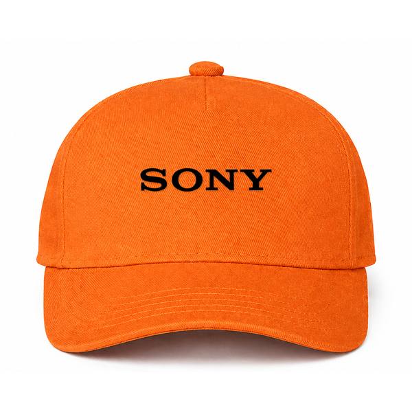 Sony Black Logo Orange Dad Baseball Cap Hat