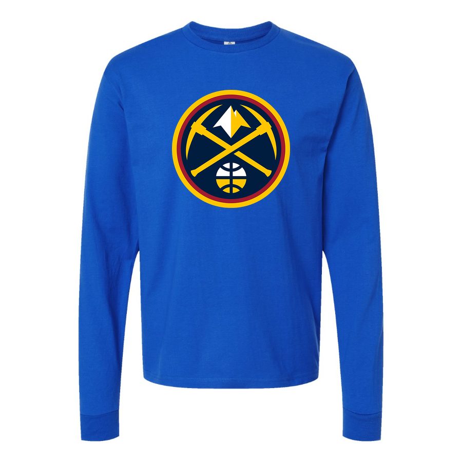 Men's Denver Nuggets Long sleeves Cotton Blend T-Shirt - Blue