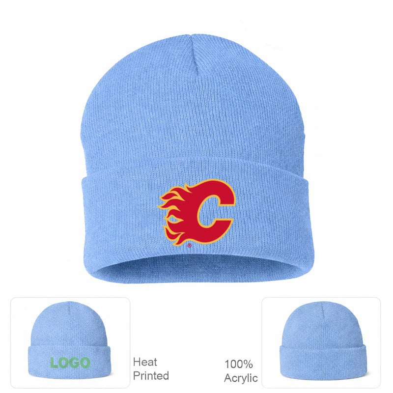 Calgary Flames Sky Blue Beanie Hat