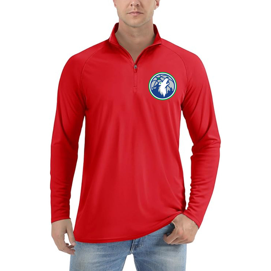 Minnesota Timberwolves quarter-zip athletic shirt in Red