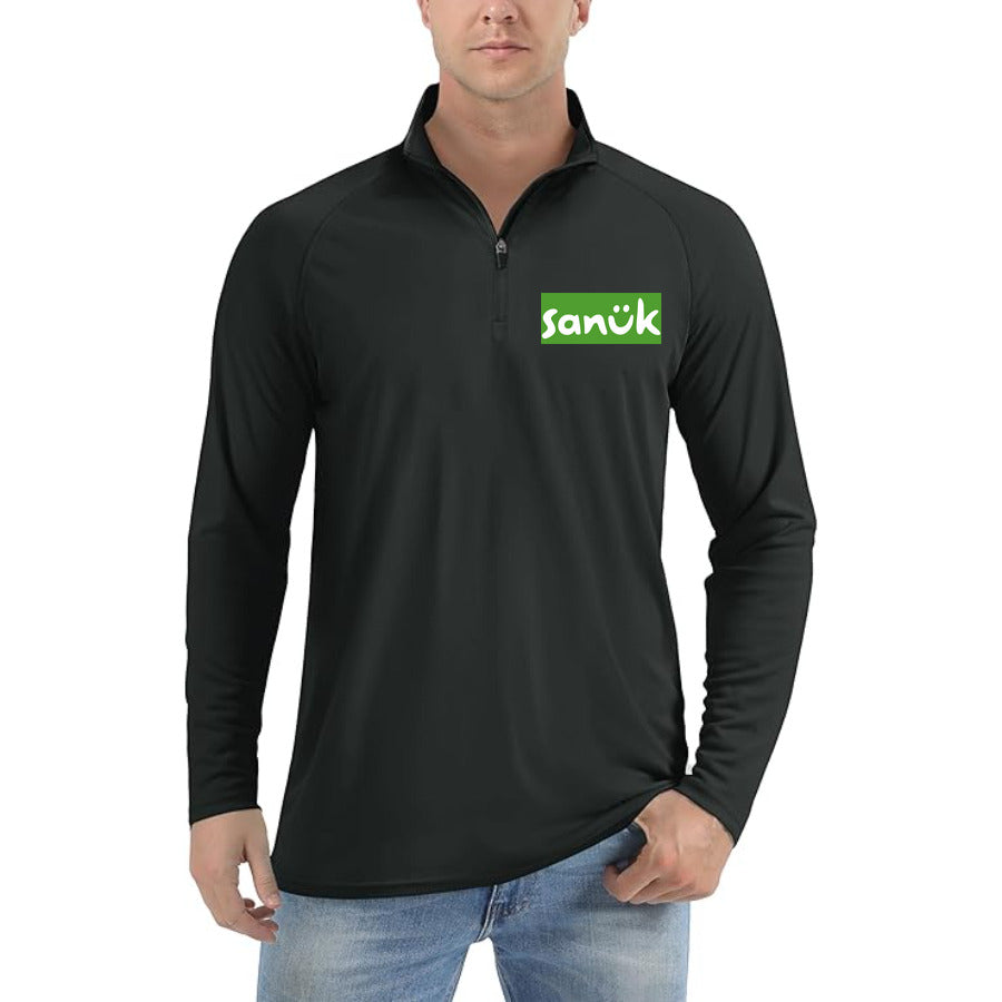 Sanuk Logo quarter-zip athletic shirt in Black