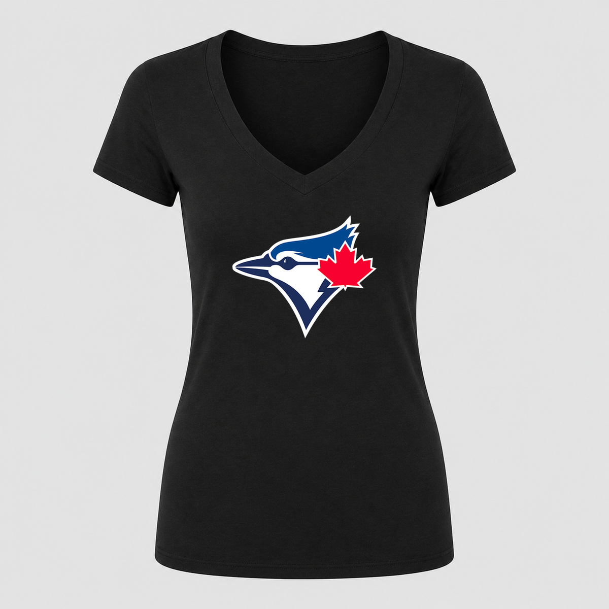 Women's Toronto Blue Jays V Neck T-Shirt in black