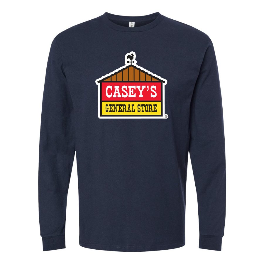 Men's Caseys-General-Stores-Logo-1536x864 Long sleeves Cotton Blend T-Shirt - Navy