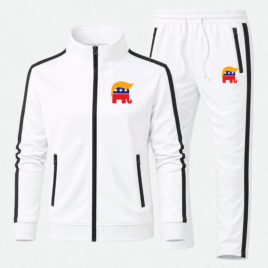 donald trump hair gop elephant wall sticker r6fb7e6cf844845ccb4e2a66abb61a58c kouf2 8byvr 644 tracksuit in White