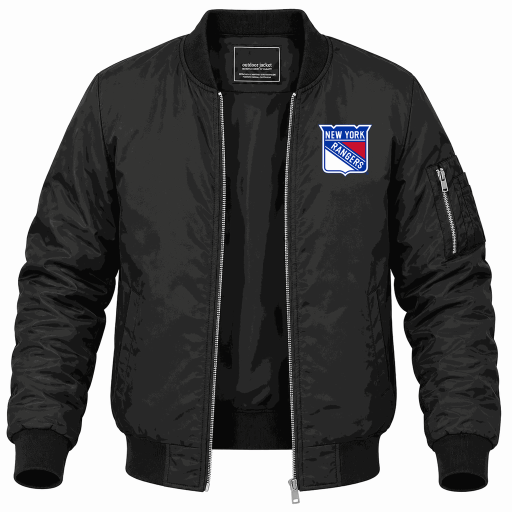 Men's New York Rangers Lightweight Bomber Jacket - Black