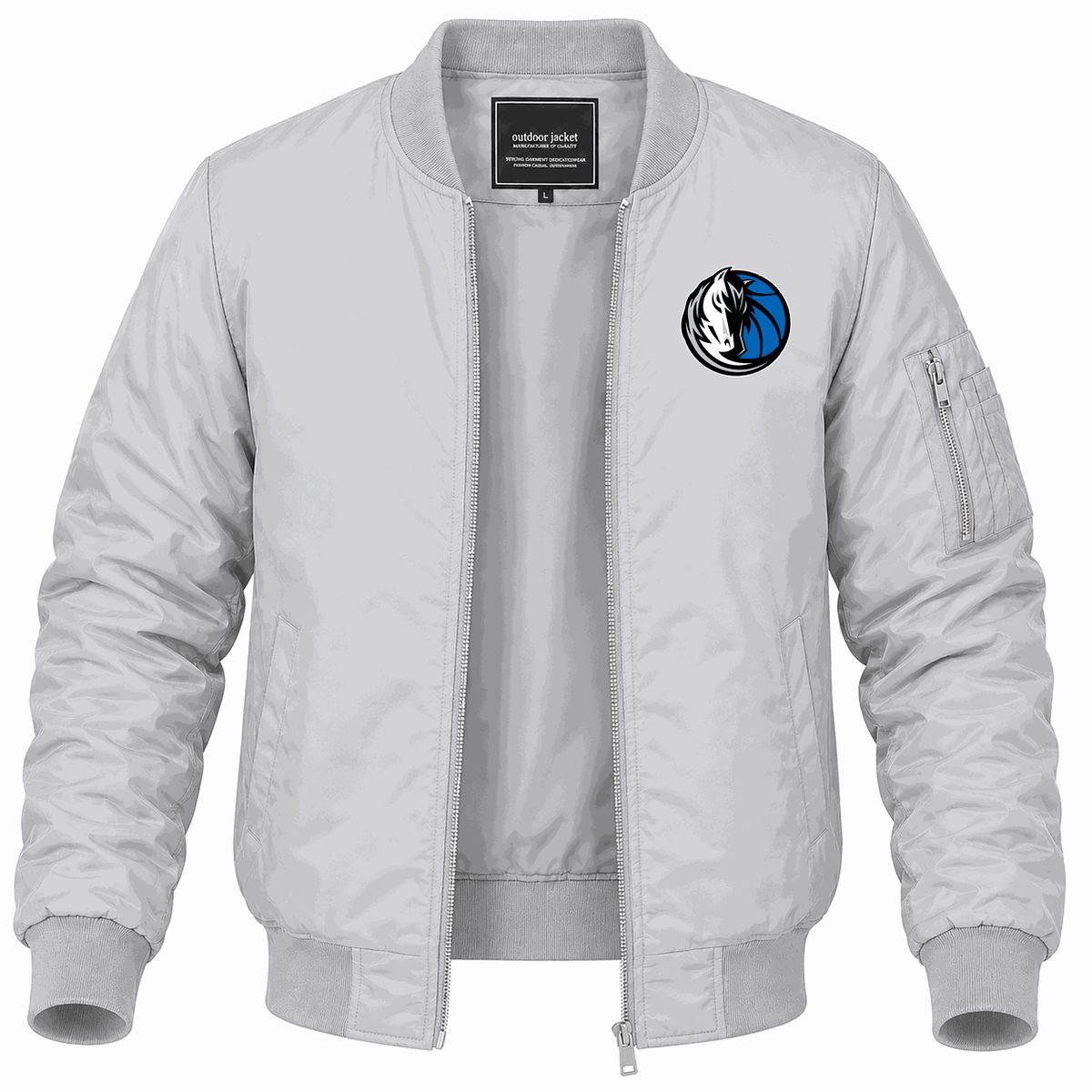 Men's Dallas Mavericks Lightweight Bomber Jacket - Gray