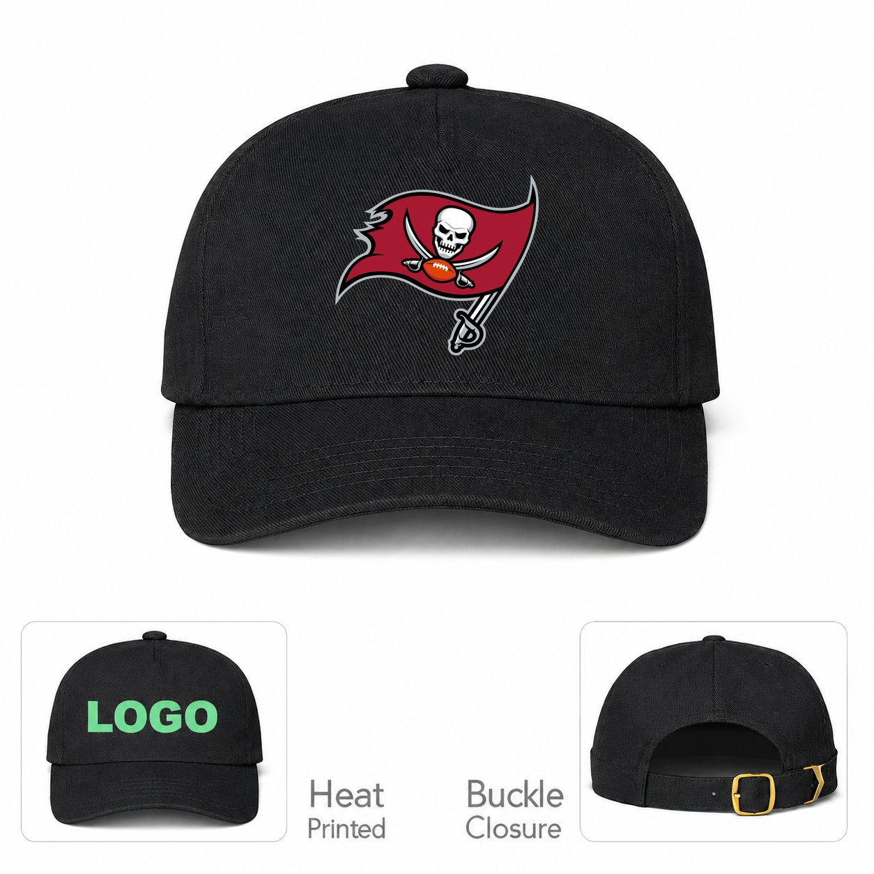 Tampa Bay Buccaneers Black Baseball Cap Hat