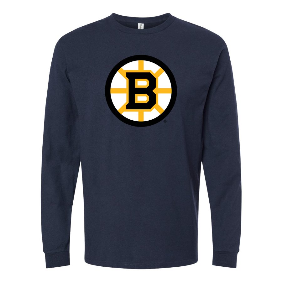Men's Boston Bruins Long sleeves Cotton Blend T-Shirt - Navy