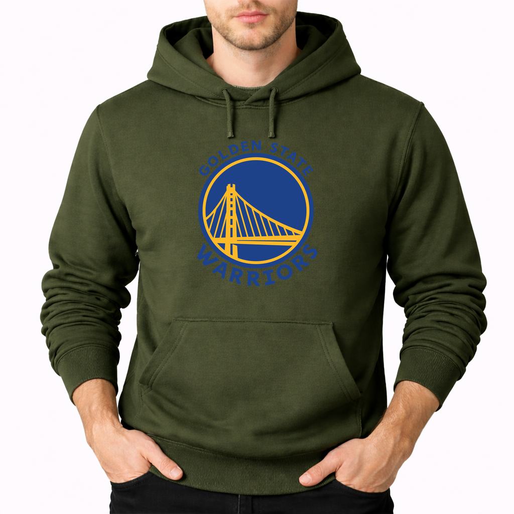 Men's Golden State Warriors Blue Pullover Hoodie - Army Green