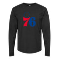 Men's Philadelphia 76ers Long sleeves Cotton Blend T-Shirt - Black