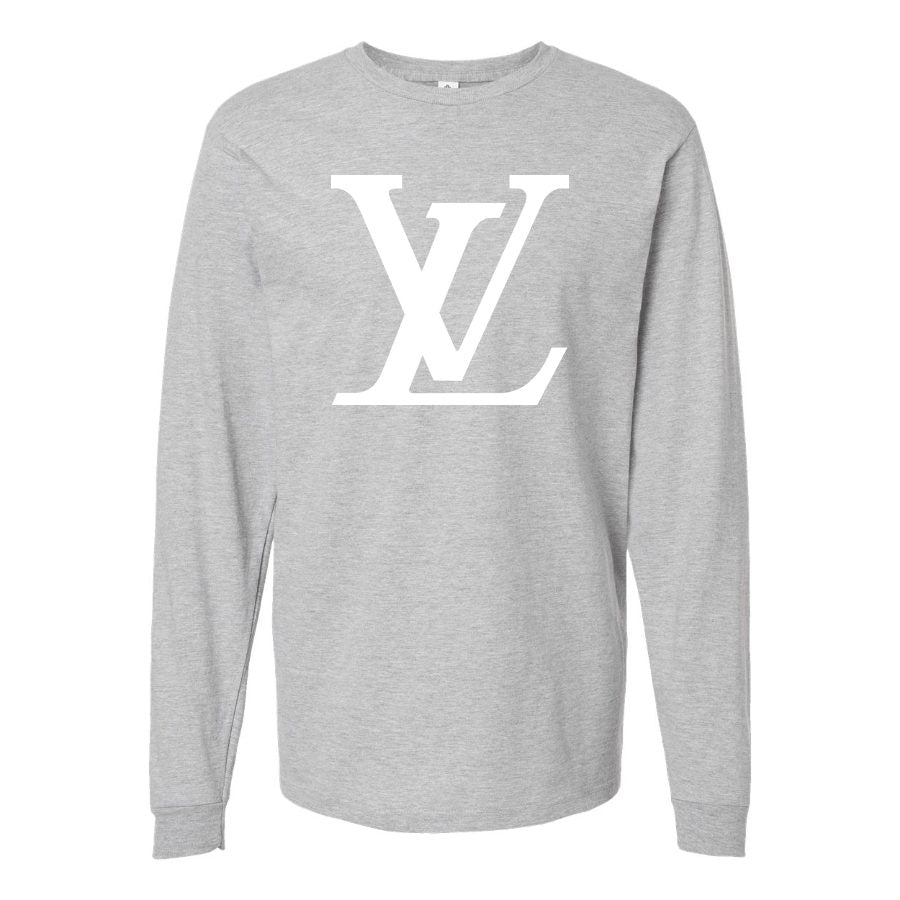 Men's Louis Vuitton white Long sleeves Cotton Blend T-Shirt - Gray