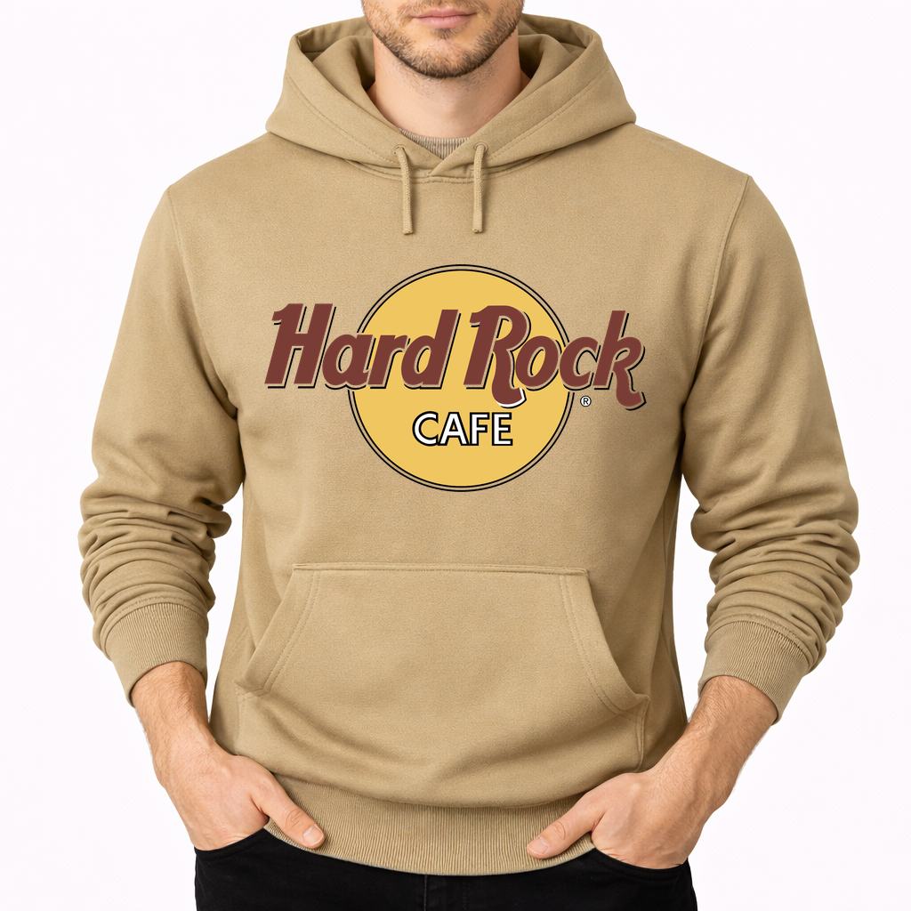 Men's Hard Rock Cafe Pullover Hoodie - Tan