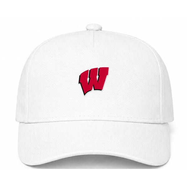 Wisconsin Badgers Logo White Dad Baseball Cap Hat