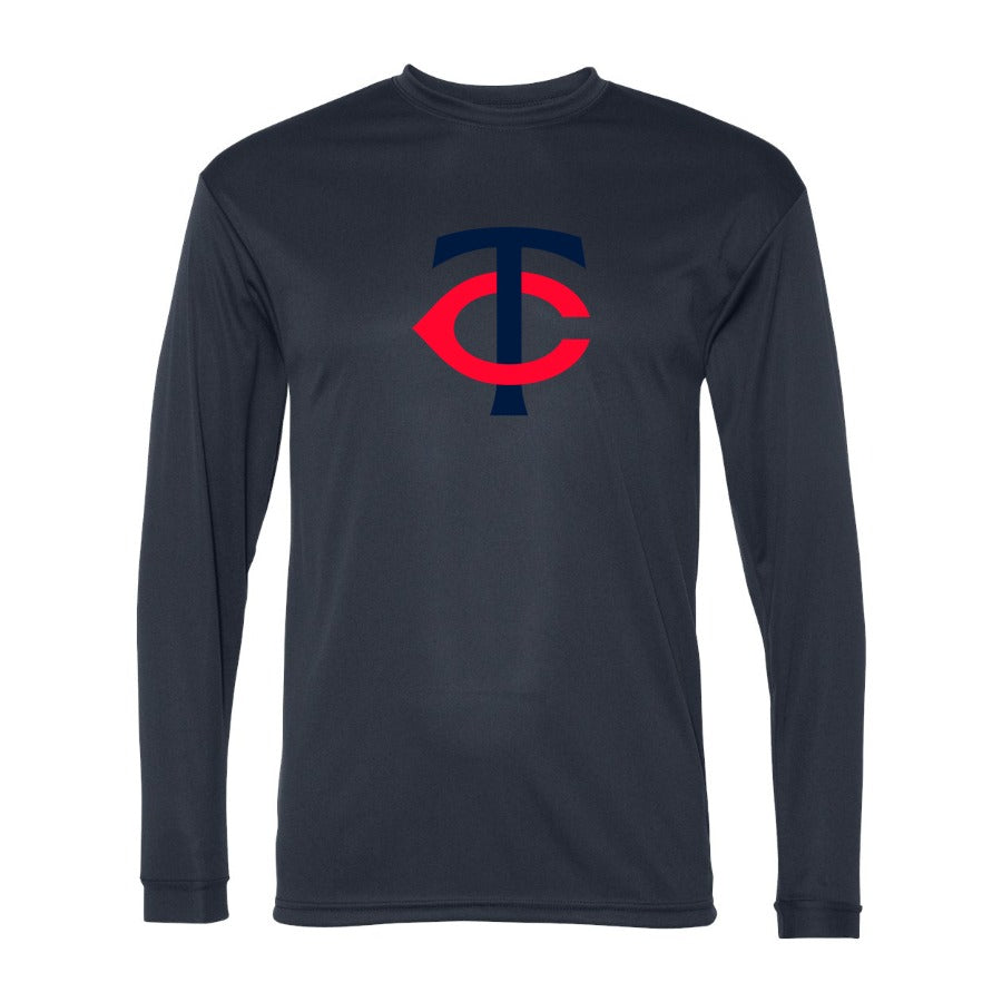 Men's Minnesota Twins Polyester Long Sleeve T-Shirt - Navy