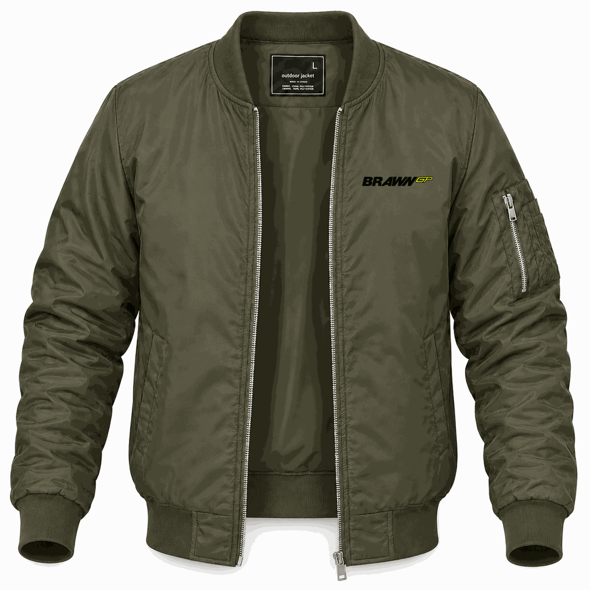 Men's Brawn GP Lightweight Bomber Jacket - Army Green