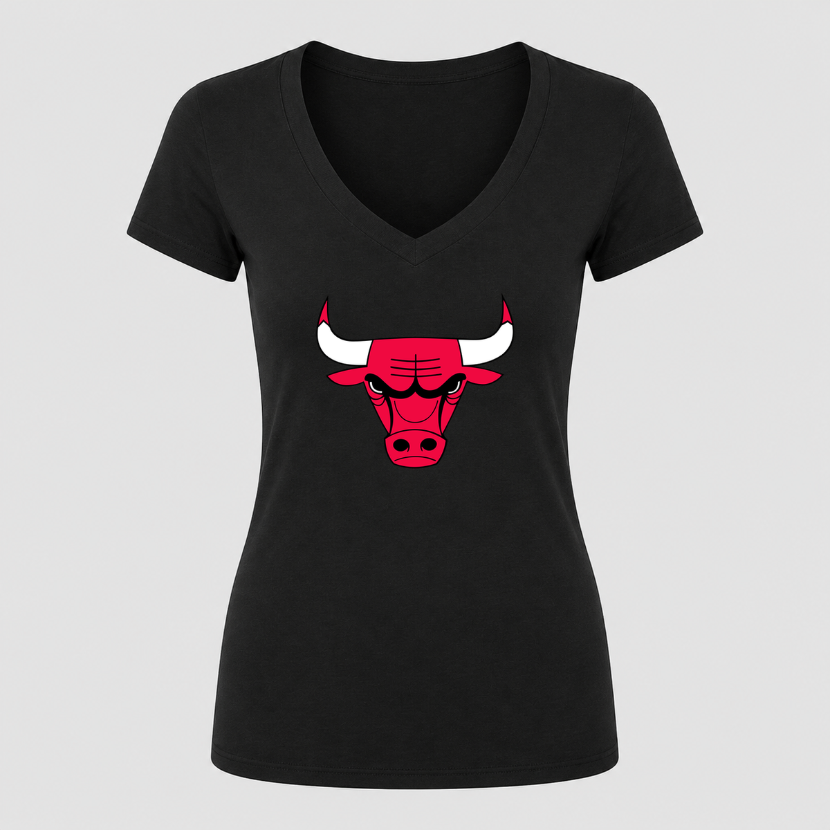 Women's Chicago Bulls V Neck T-Shirt in black