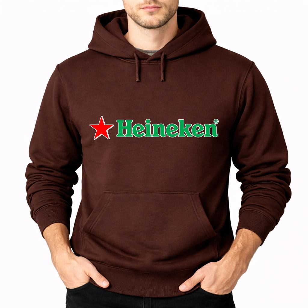 Men's Heineken Pullover Hoodie - Brown