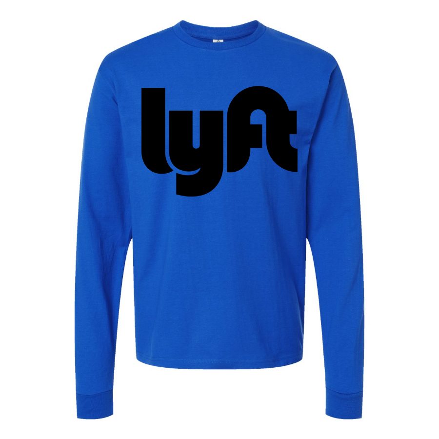 Men's Lyft black Long sleeves Cotton Blend T-Shirt - Blue