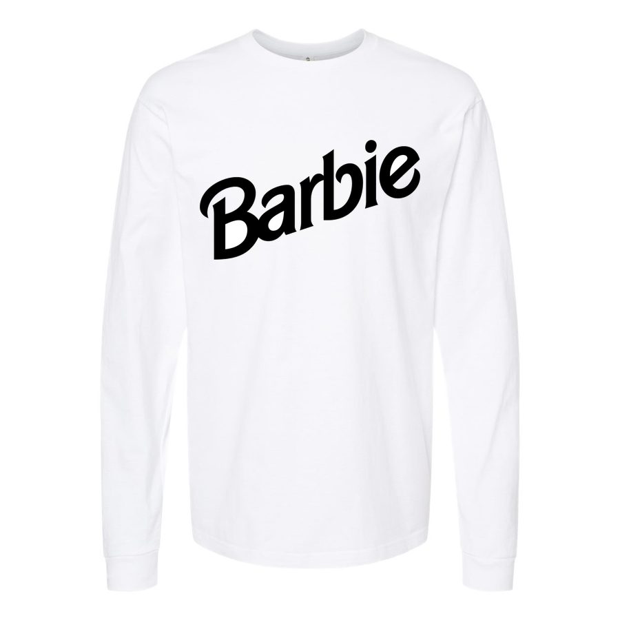 Men's Barbie Long sleeves Cotton Blend T-Shirt - White