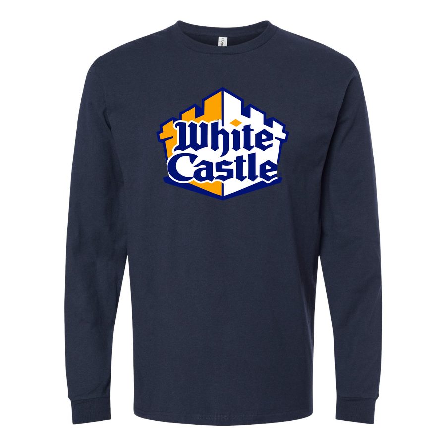 Men's White Castle Long sleeves Cotton Blend T-Shirt - Navy