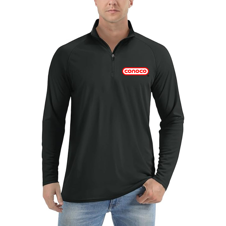 Conoco quarter-zip athletic shirt in Black