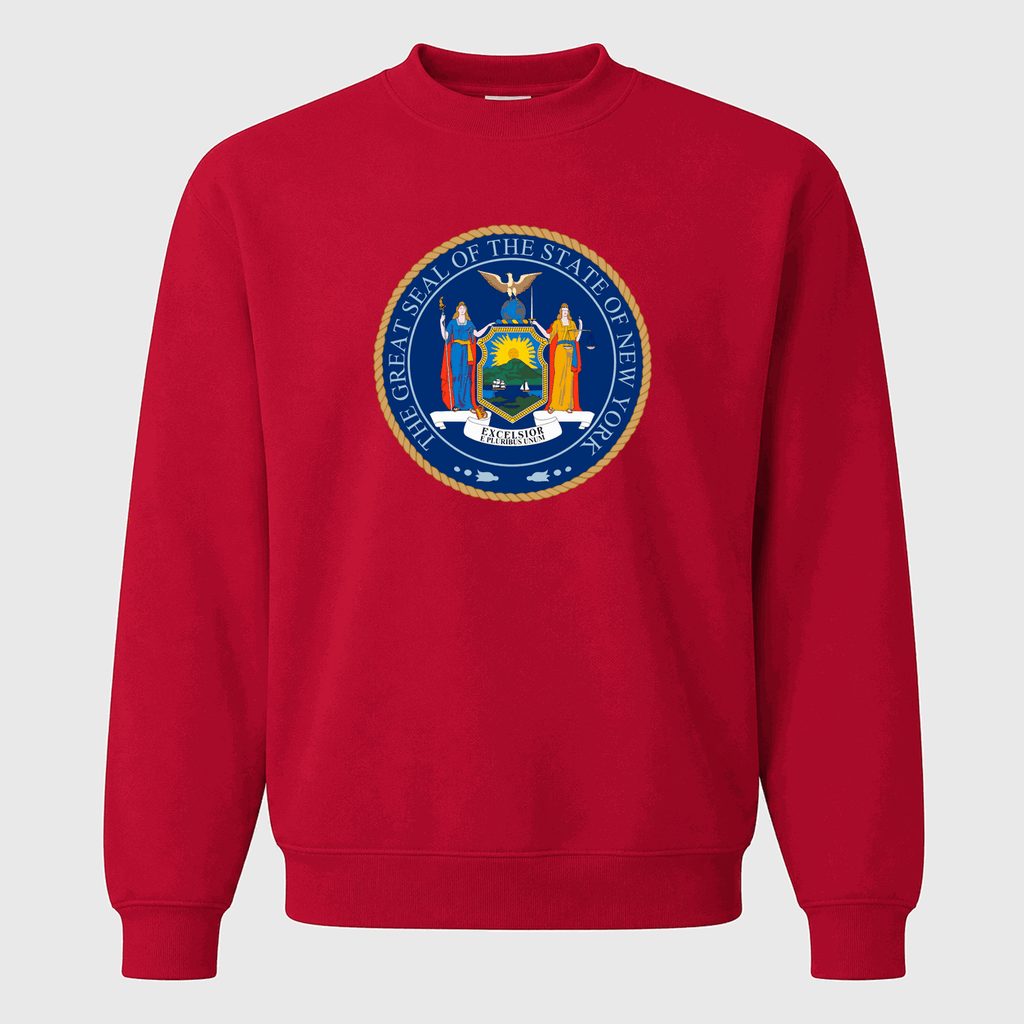 Men's New York State Seal Crewneck Sweatshirt - Red