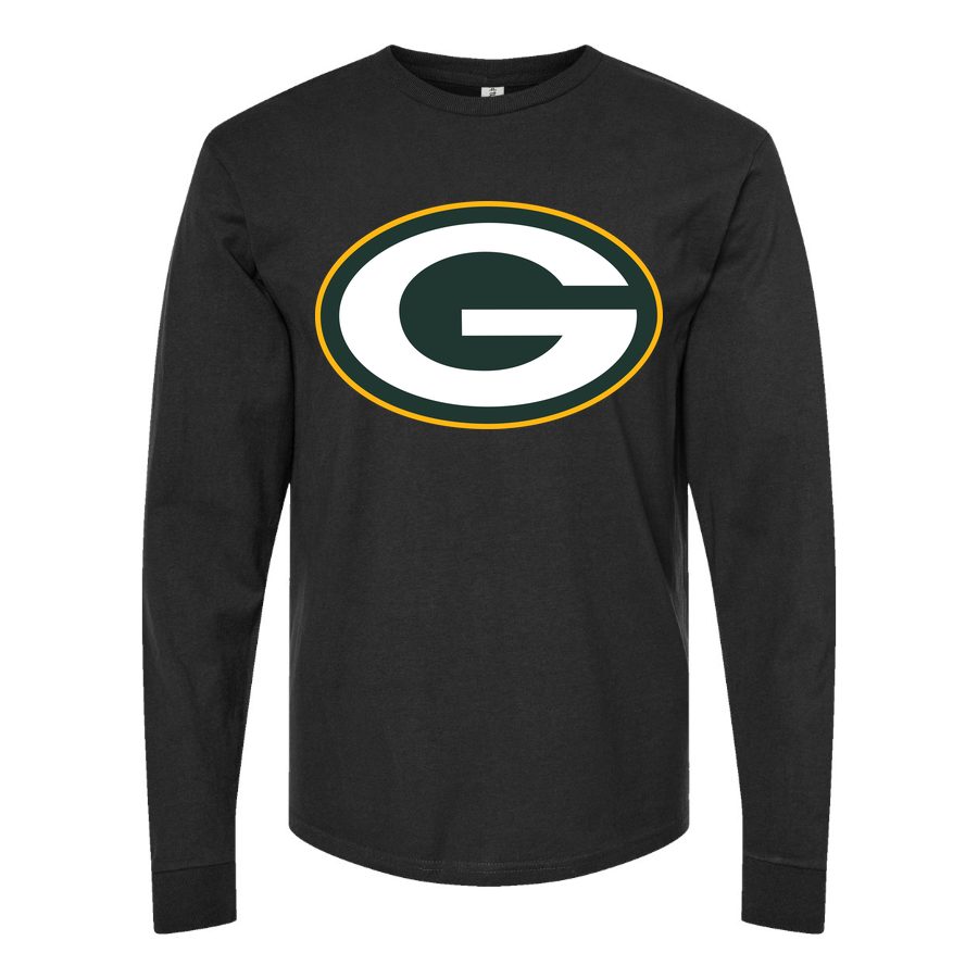 Men's Green Bay Packers Long sleeves Cotton Blend T-Shirt - Black