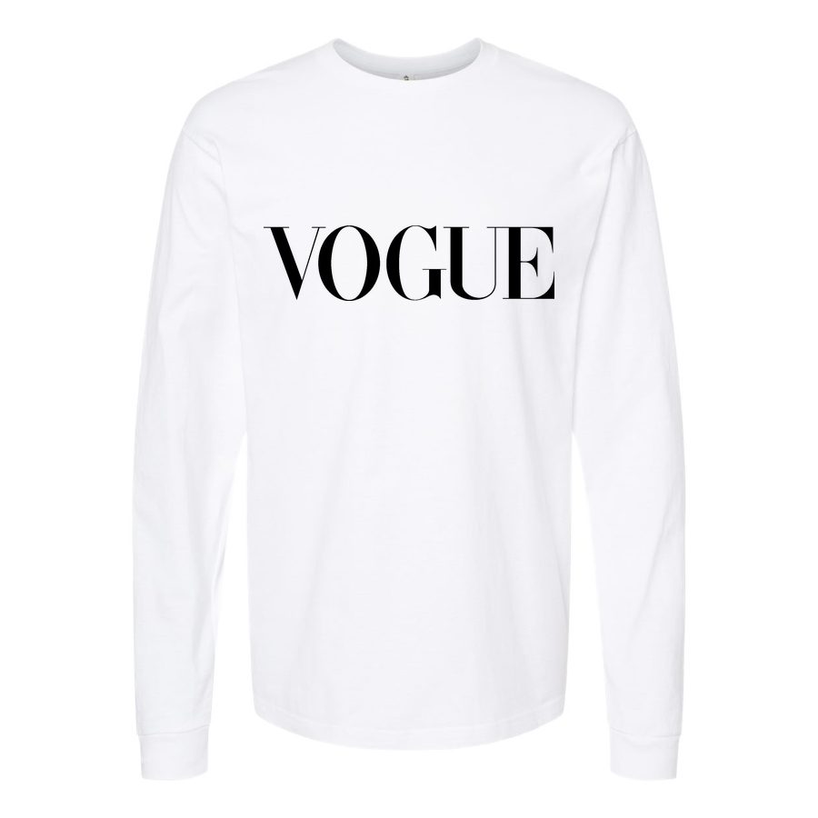 Men's 1200px-VOGUE revista - logo Long sleeves Cotton Blend T-Shirt - White