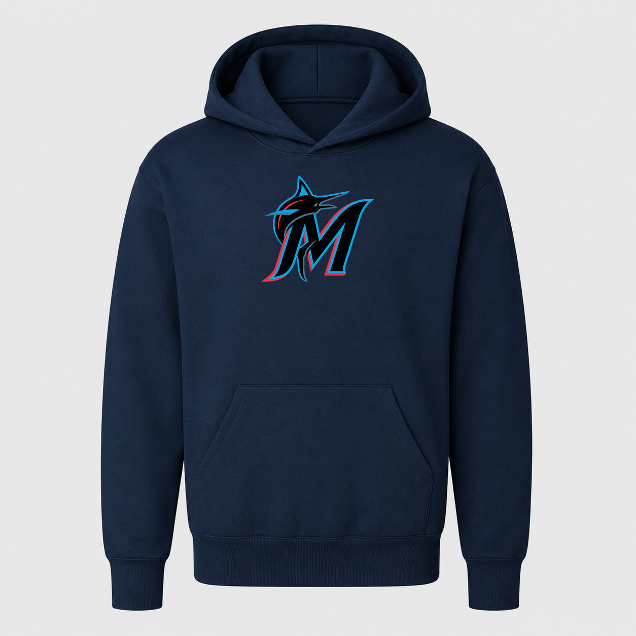 Youth Miami Marlins Pullover Hoodie - Navy