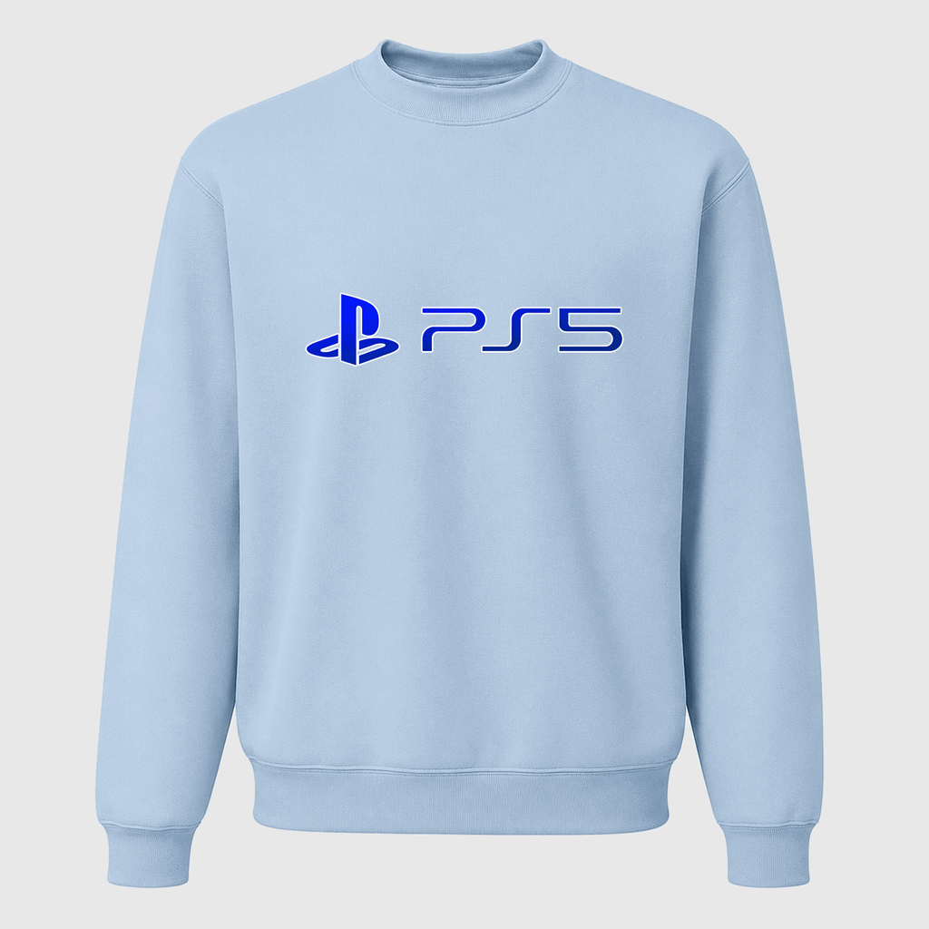 Men's PlayStation 5 Blue Logo Crewneck Sweatshirt - Sky Blue