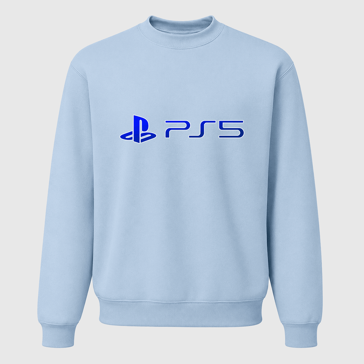 Men's PlayStation 5 Blue Logo Crewneck Sweatshirt - Sky Blue
