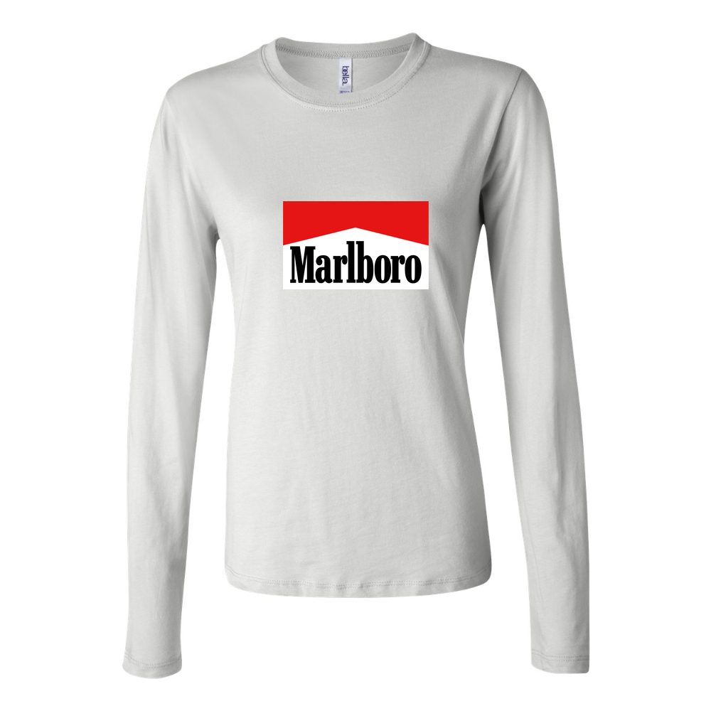 Women's Marlboro Logo 1536x864 Long Sleeve T-Shirt - White