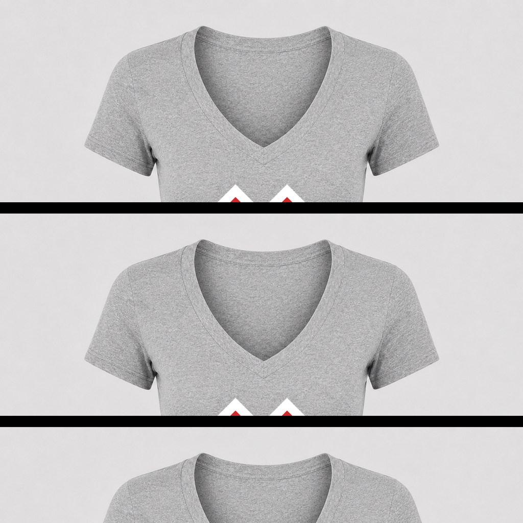 Women's X Games White Design V Neck T-Shirt in gray