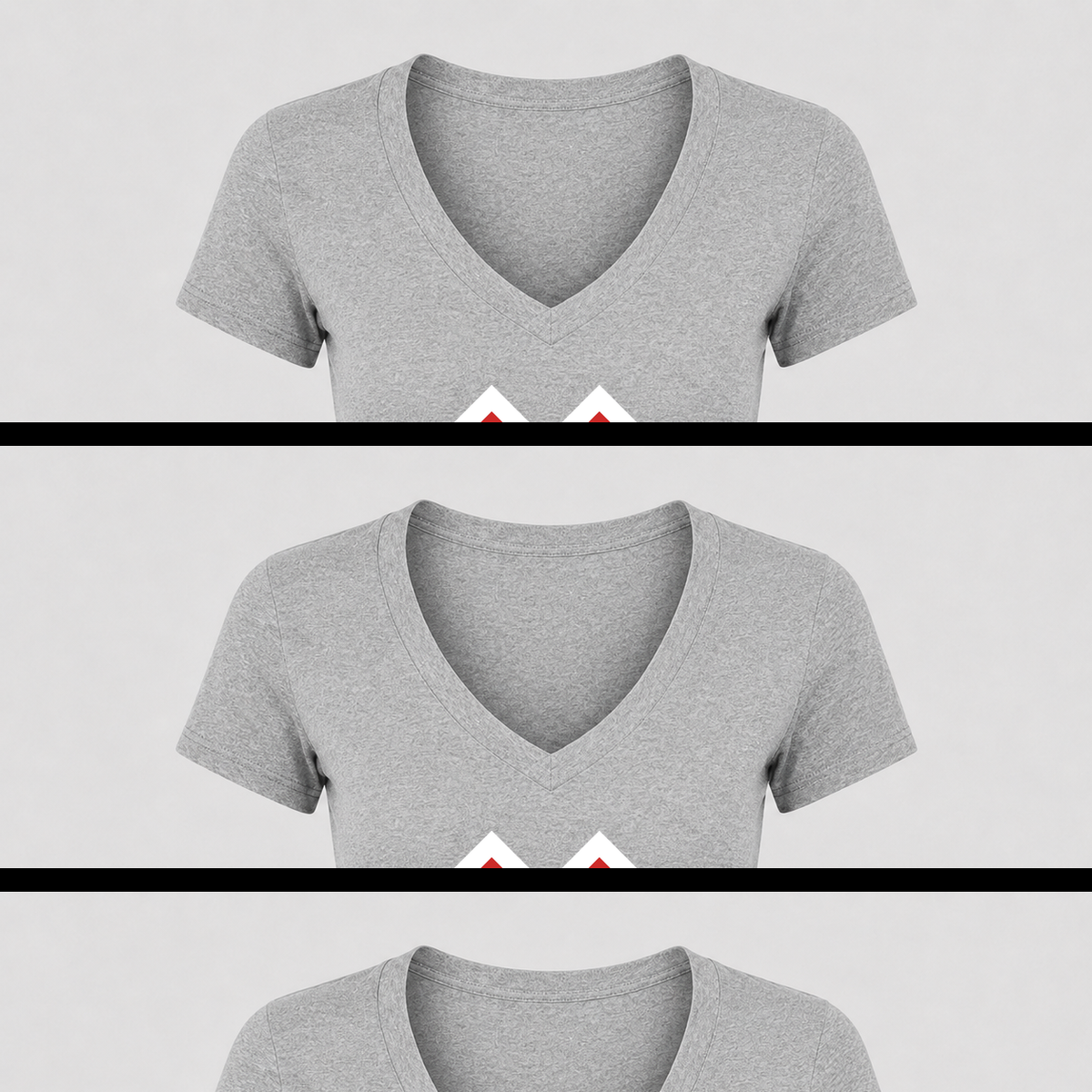 Women's X Games White Design V Neck T-Shirt in gray