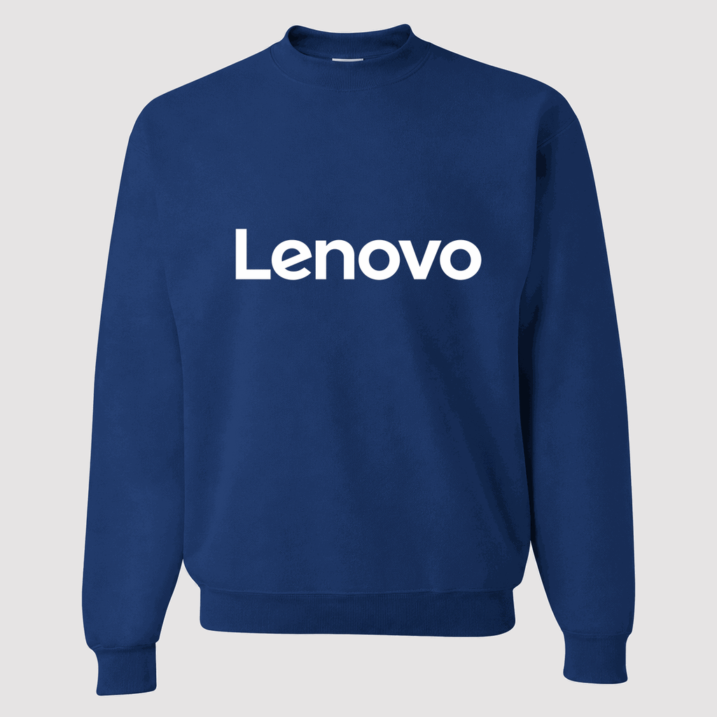 Men's Lenovo White Logo Crewneck Sweatshirt - Blue