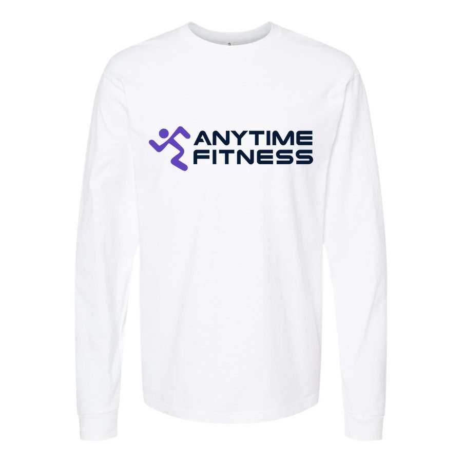 Men's Anytime-Fitness-logo-1536x864 Long sleeves Cotton Blend T-Shirt - White