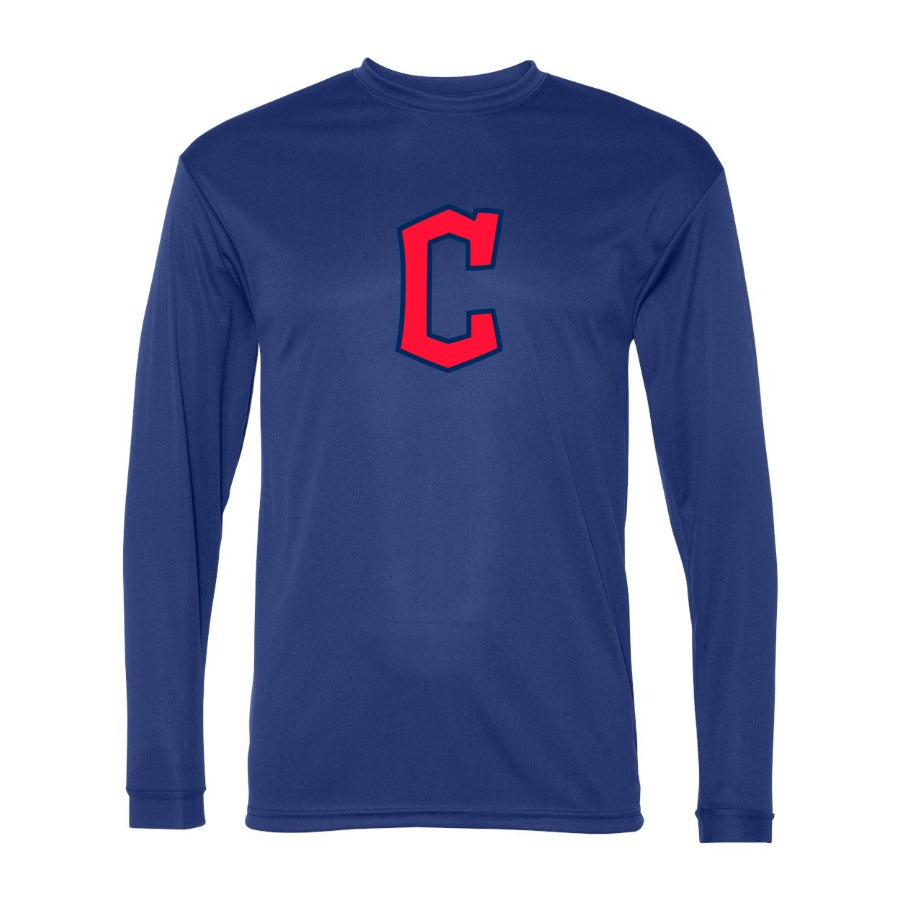 Men's Cleveland Guardians Polyester Long Sleeve T-Shirt - Blue