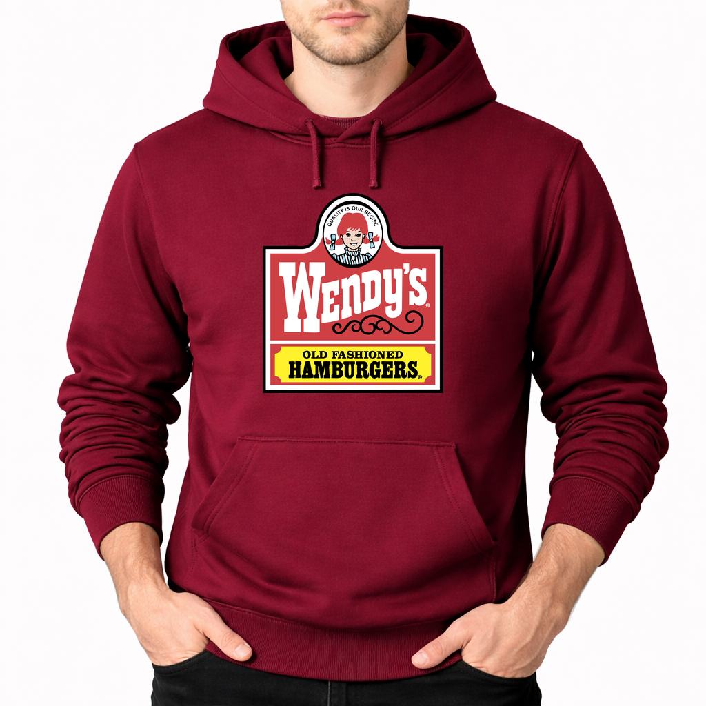 Men's Wendy's Pullover Hoodie - Burgundy