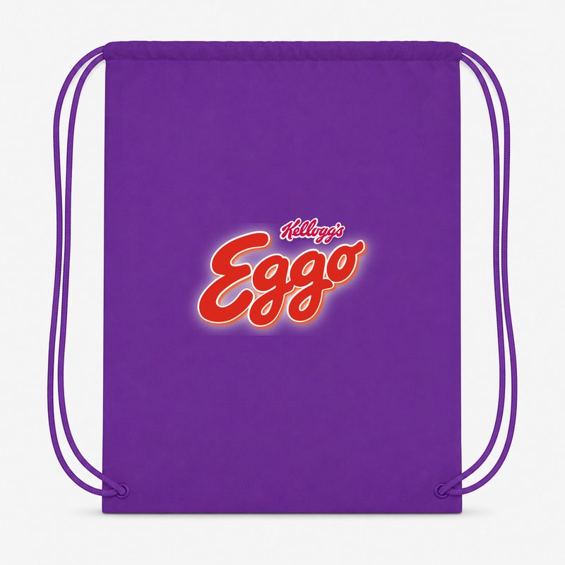 Eggo Kelloggs Food Drawstring Bag - Purple