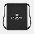 Balmain Paris White Drawstring Bag - Black