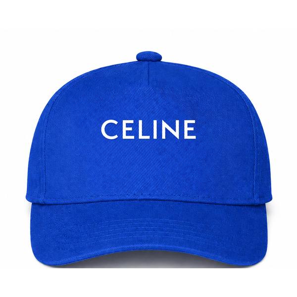 Celine White Logo Blue Dad Baseball Cap Hat