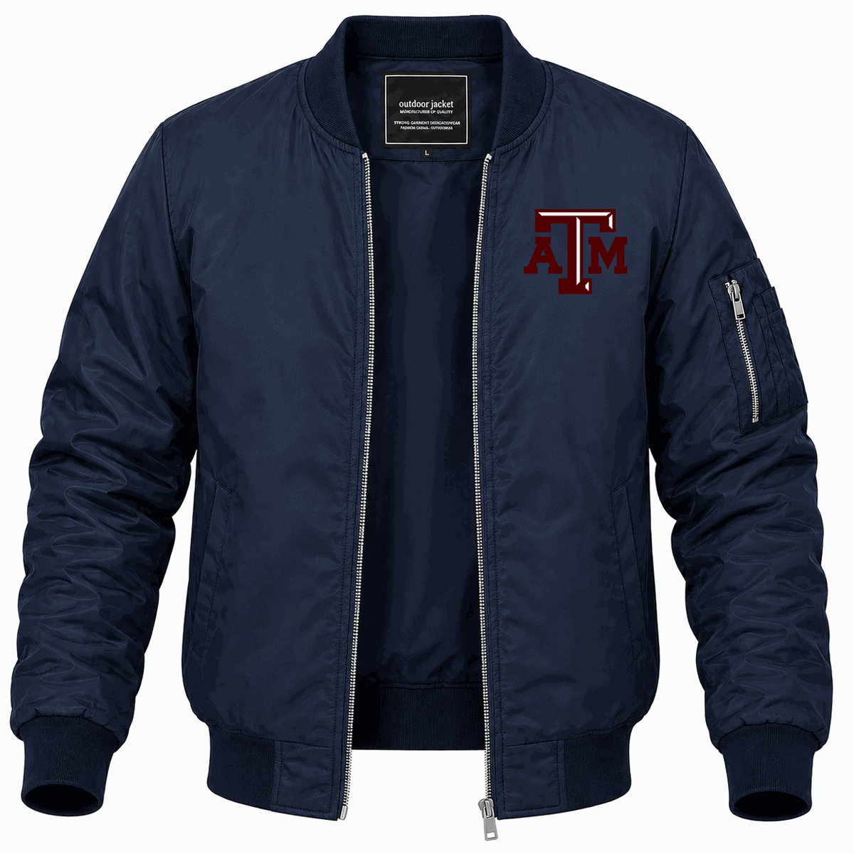 Men's Texas A&M University Logo Lightweight Bomber Jacket - Navy