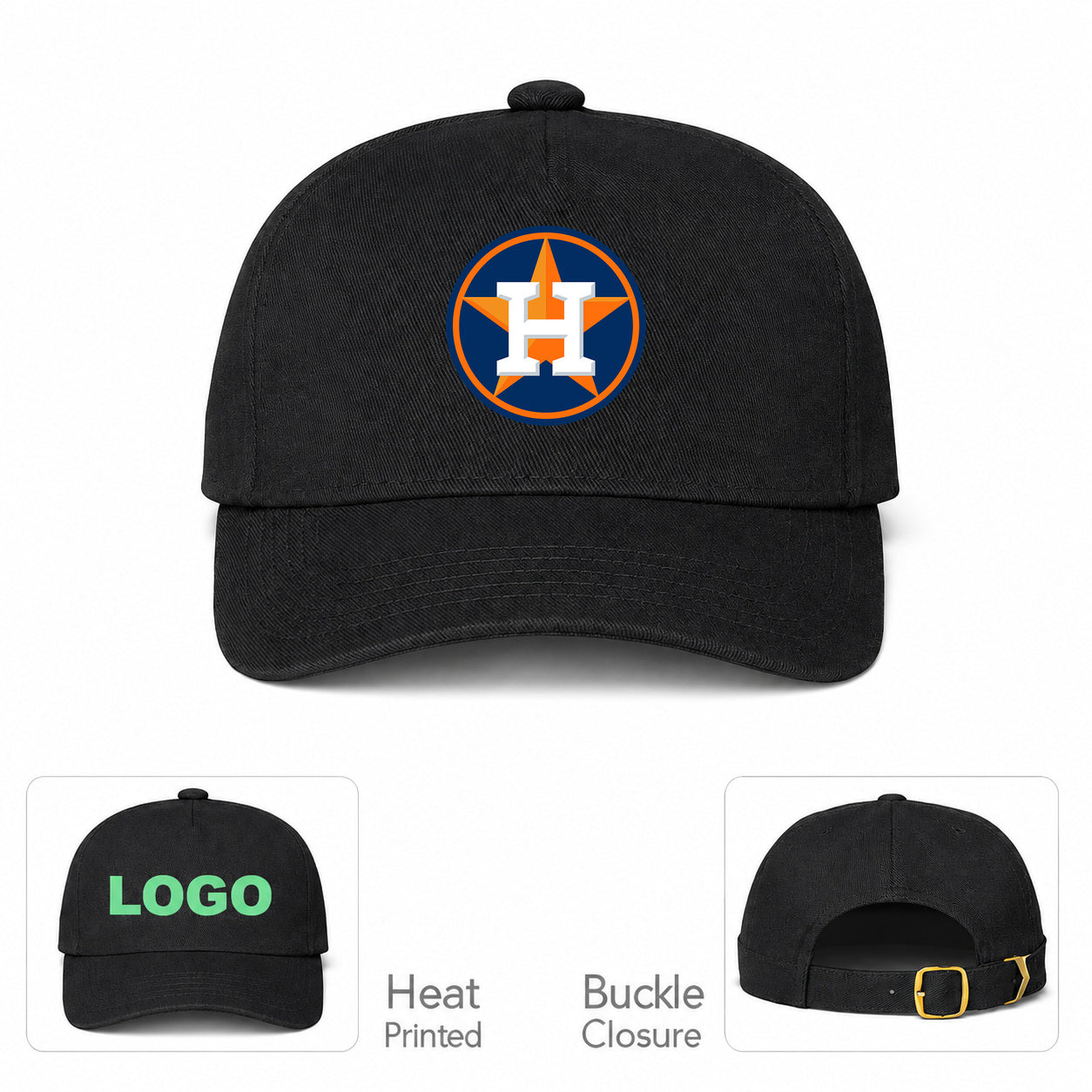 MLB Houston Astros Baseball Cap Hat - Black