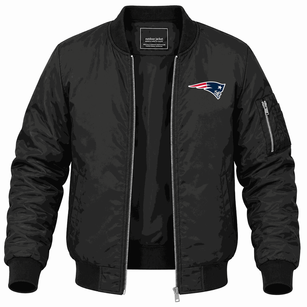 Men's New England Patriots Lightweight Bomber Jacket - Black