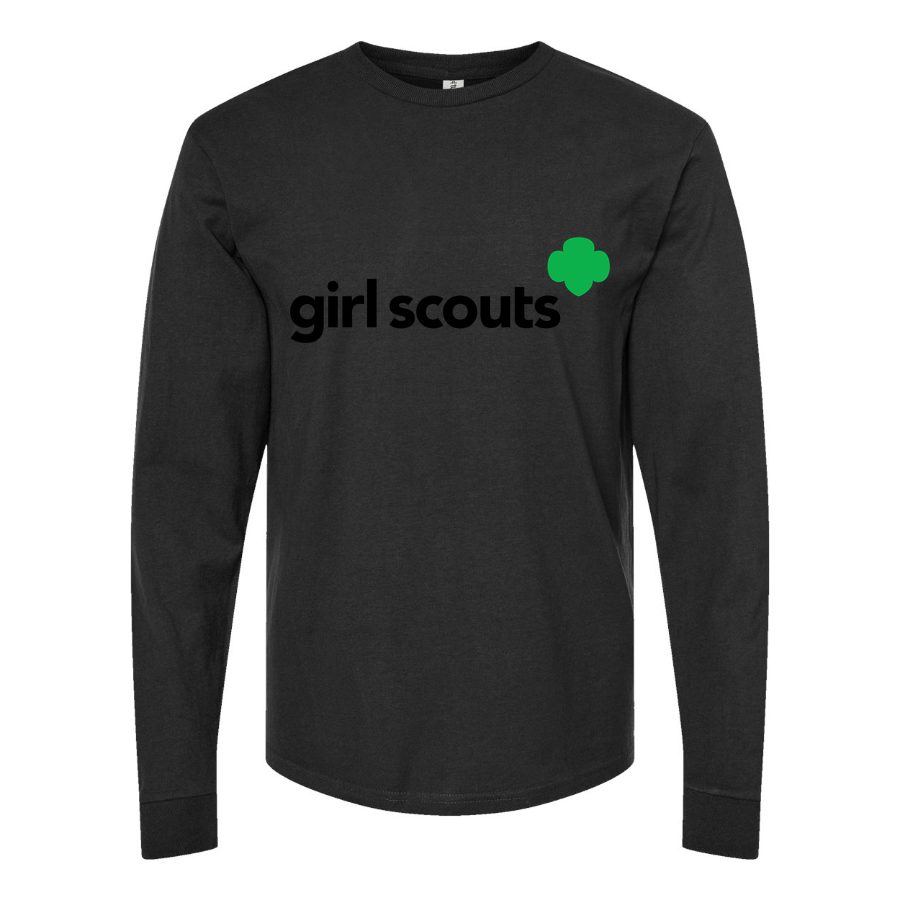 Men's Girl-Scout-logo-1536x864 Long sleeves Cotton Blend T-Shirt - Black