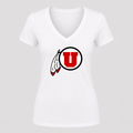 Women's Utah Utes V Neck T-Shirt in white